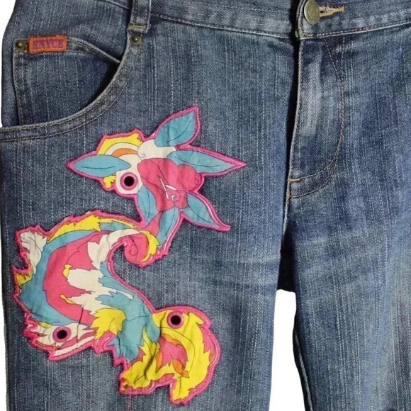 Lady Enyce Medium Wash Size 27 Patches Y2K - Picture 6 of 6